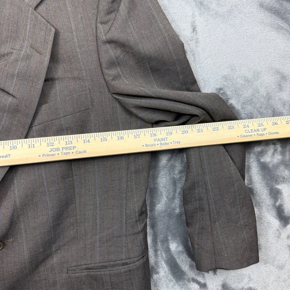 Yves Saint Laurent Blazer Mens L Brown Pinstripe Wool Sport Coat Made in France